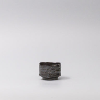 Sake Cup Jet Black Glaze - Image 2