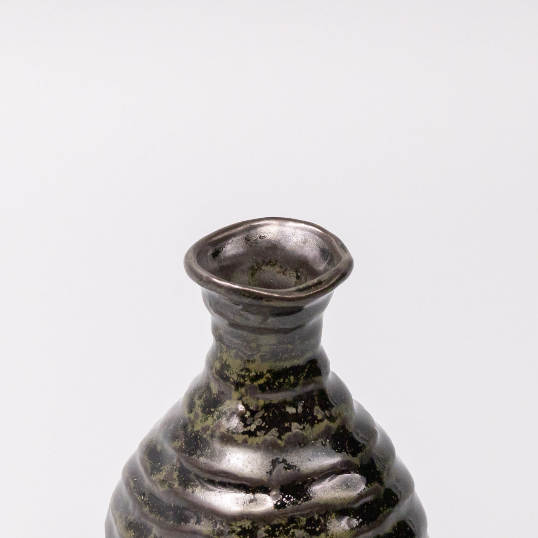 Sake Jug 180ml Moss Black Glaze - Image 2