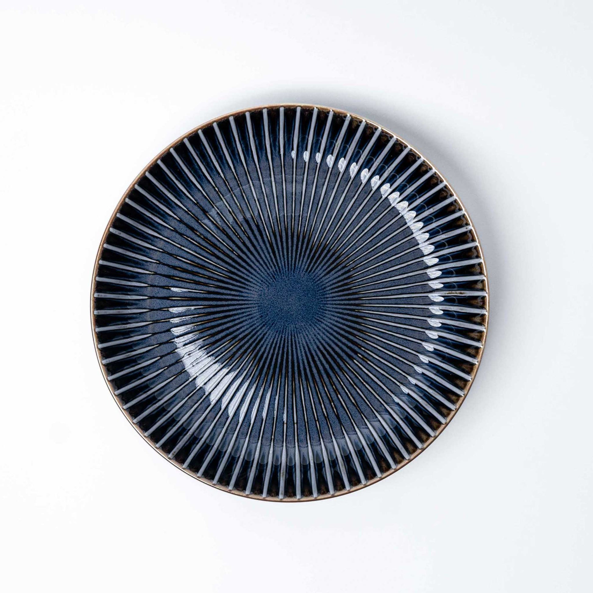 Plate High Rim 22.5cm Navy Sendan Glaze - Image 2