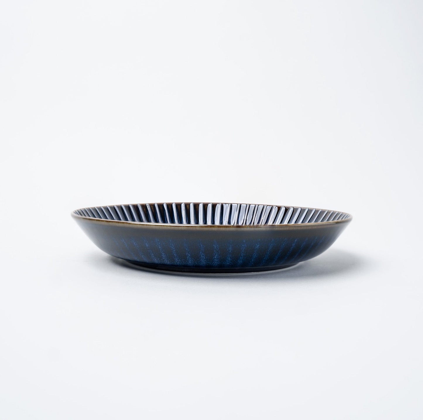 Plate High Rim 22.5cm Navy Sendan Glaze - Image 3