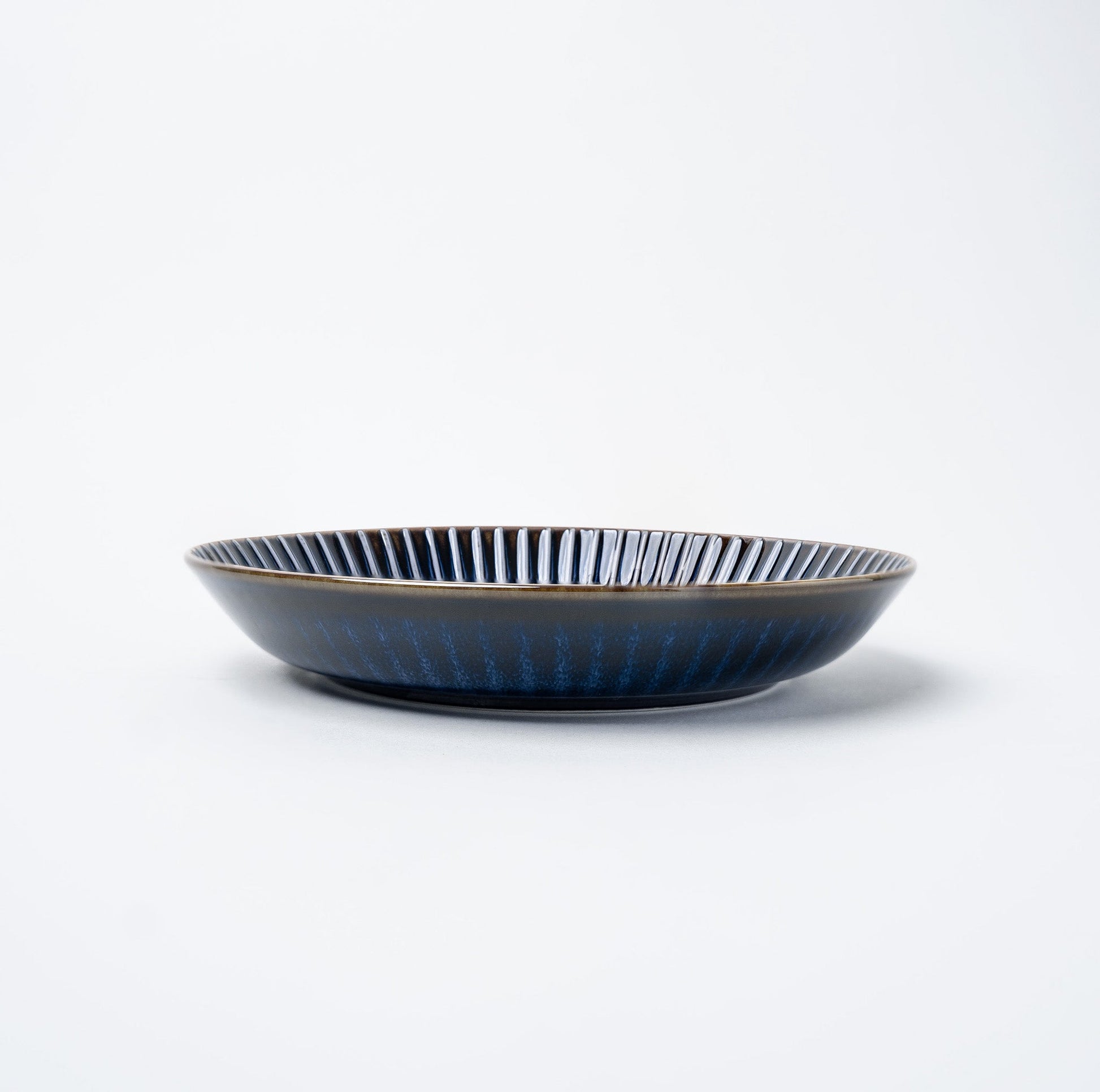 Plate High Rim 22.5cm Navy Sendan Glaze - Image 3