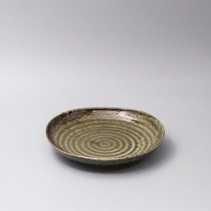 Organic Dinner Plate 23cm Sage Green Glaze