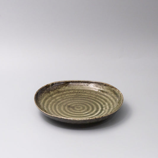 Organic Dinner Plate 23cm Sage Green Glaze