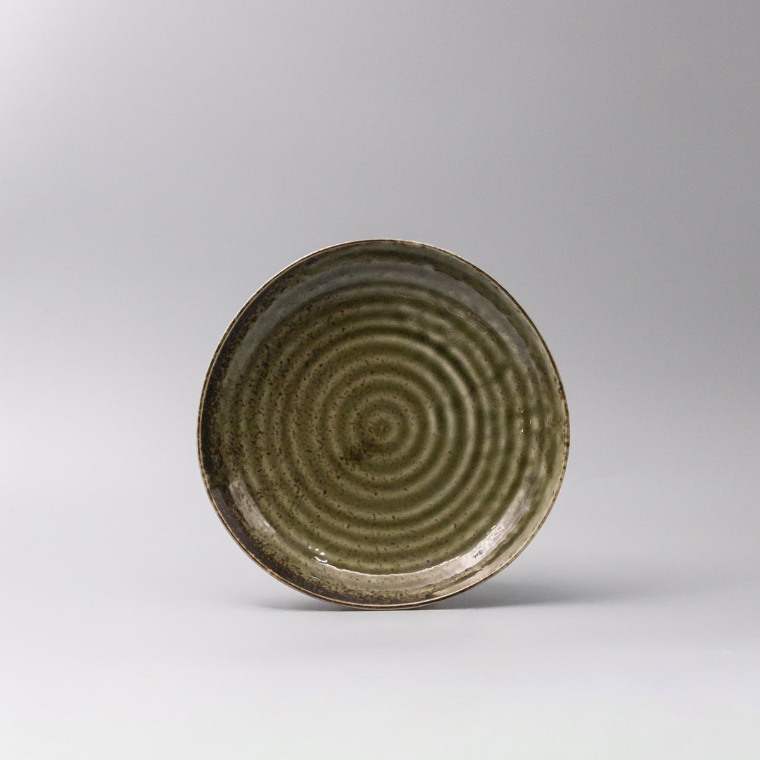 Organic Dinner Plate 23cm Sage Green Glaze - Image 4