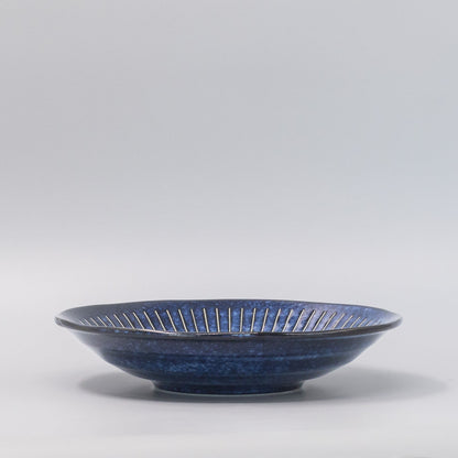 Bowl 25cm Ridged Indigo Glaze - Image 4