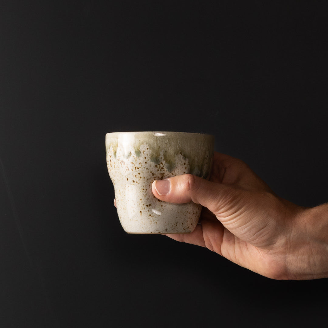 Mug Yunomi 280ml Light Green Drip Glaze - Image 5