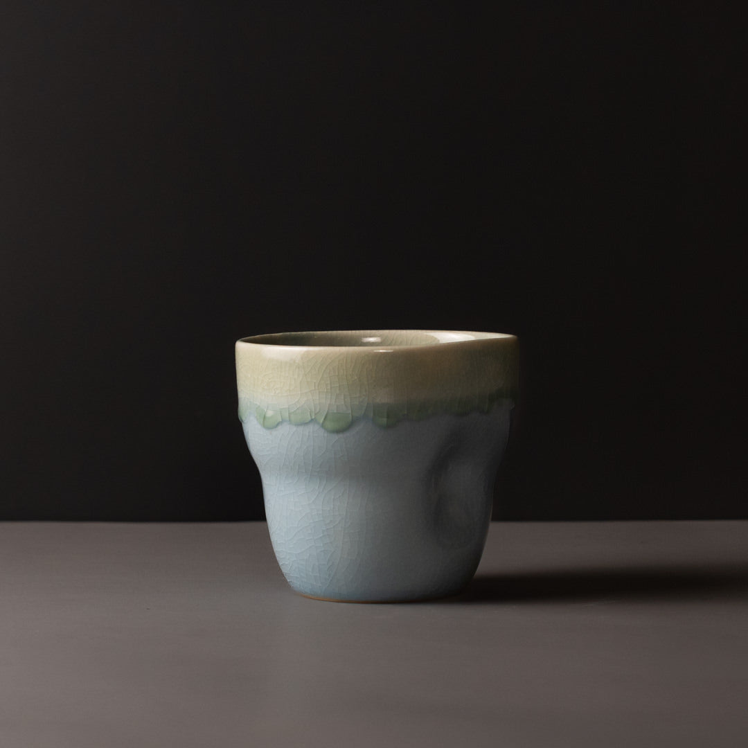 Mug Yunomi 280ml Crazed Blue Glaze - Image 4