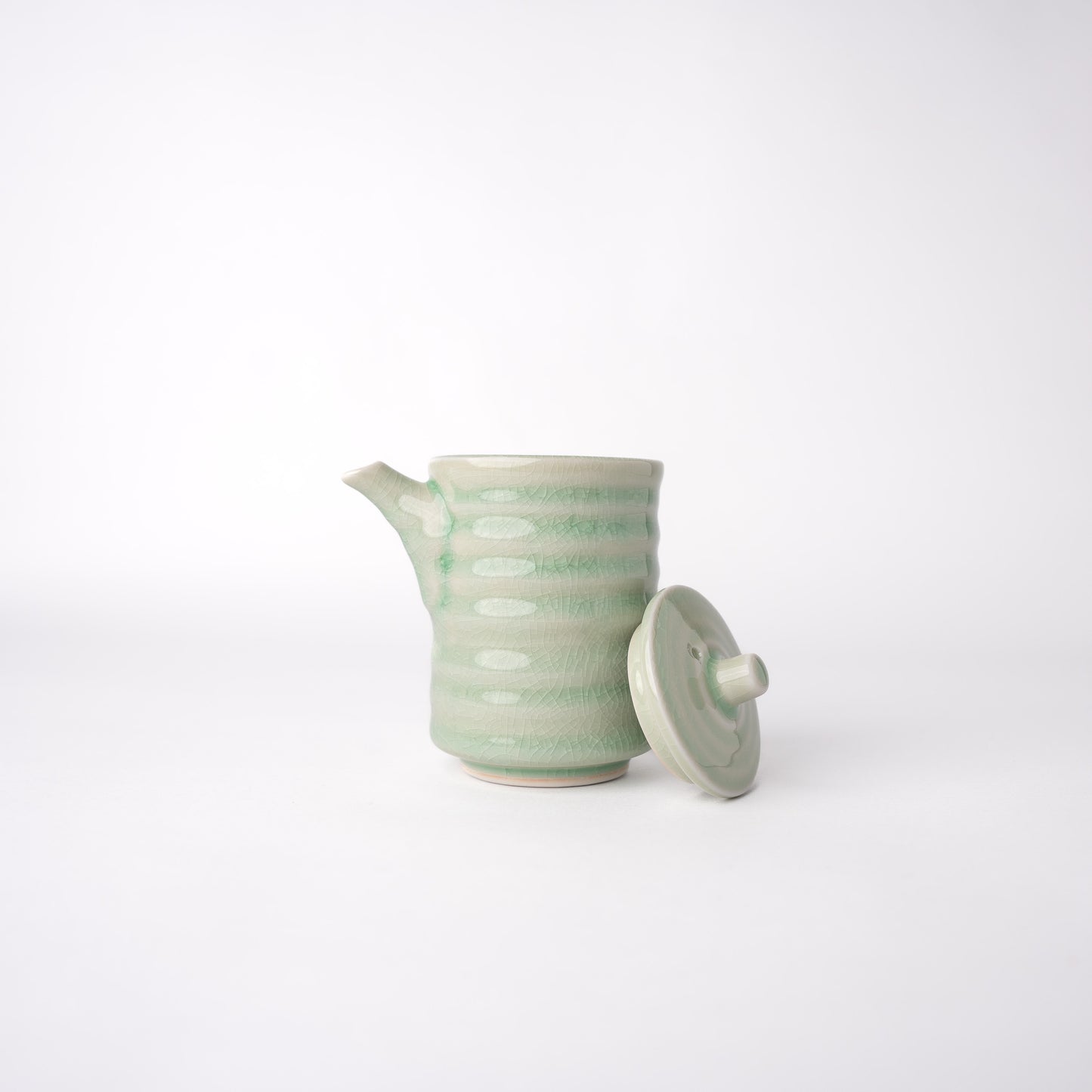 Soy Pot Ribbed 170ml Celadon Glaze - Image 2