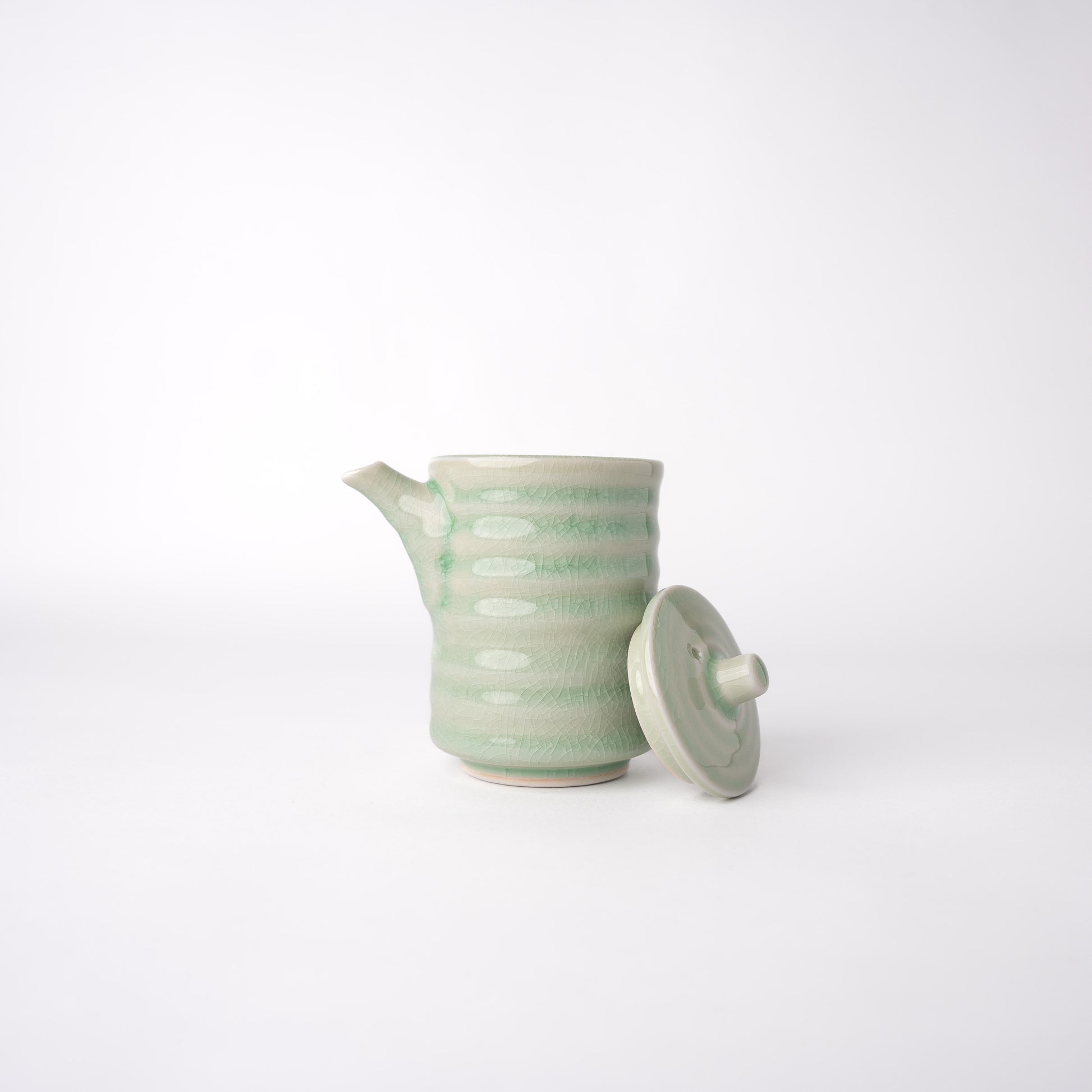 Soy Pot Ribbed 170ml Celadon Glaze - Image 2