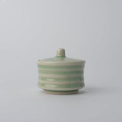 Sugar Pot 5.3cm Ribbed Celadon Glaze - Image 4