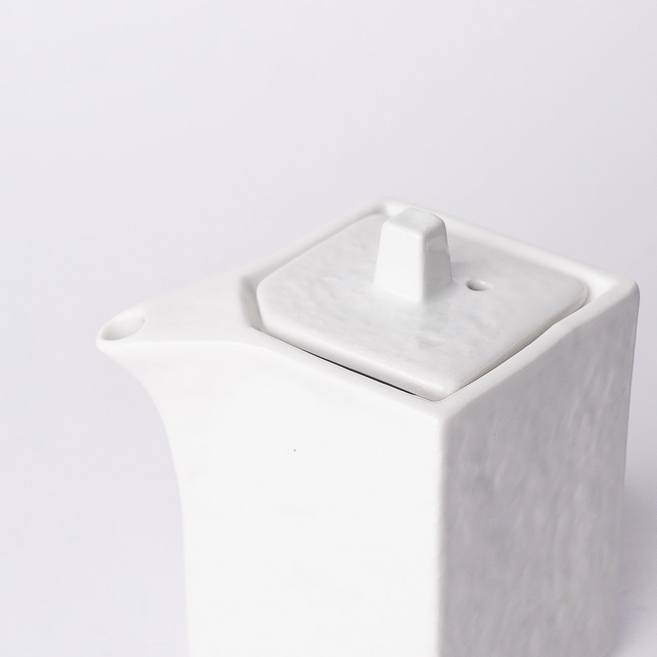 Soy Pot Squared 150ml Textured White Glaze - Image 2