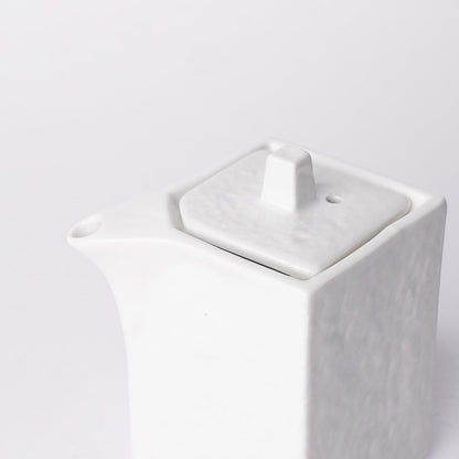 Soy Pot Squared 150ml Textured White Glaze - Image 2