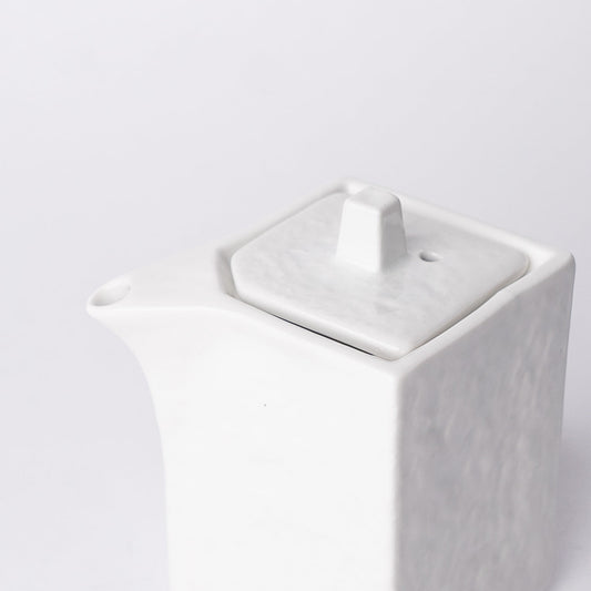 Soy Pot Squared 150ml Textured White Glaze - Image 2