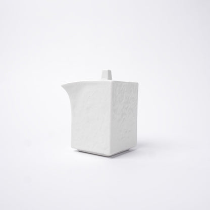 Soy Pot Squared 150ml Textured White Glaze - Image 4
