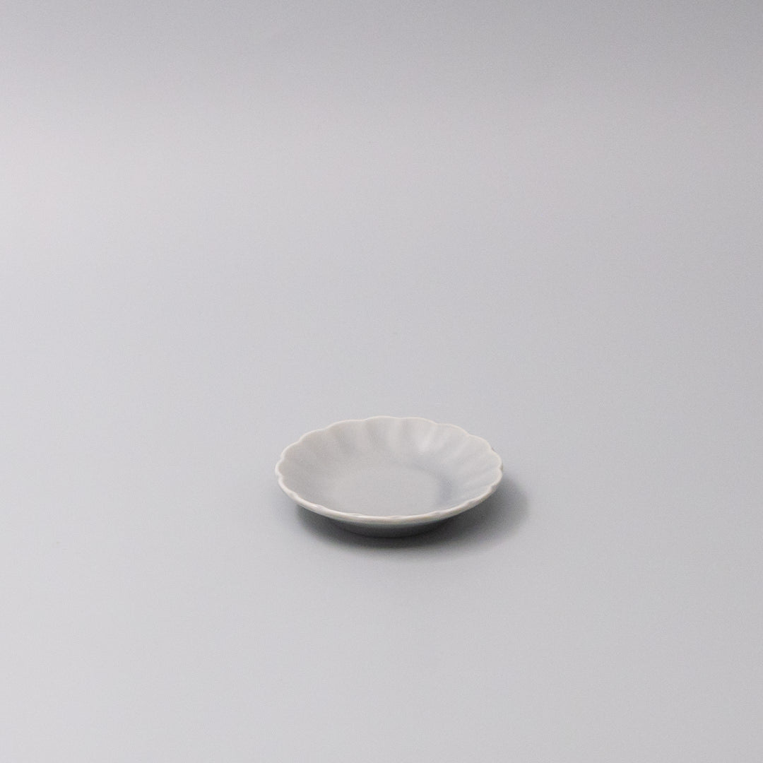 Sauce Dish 8cm Scallop Ice Blue Gloss Glaze