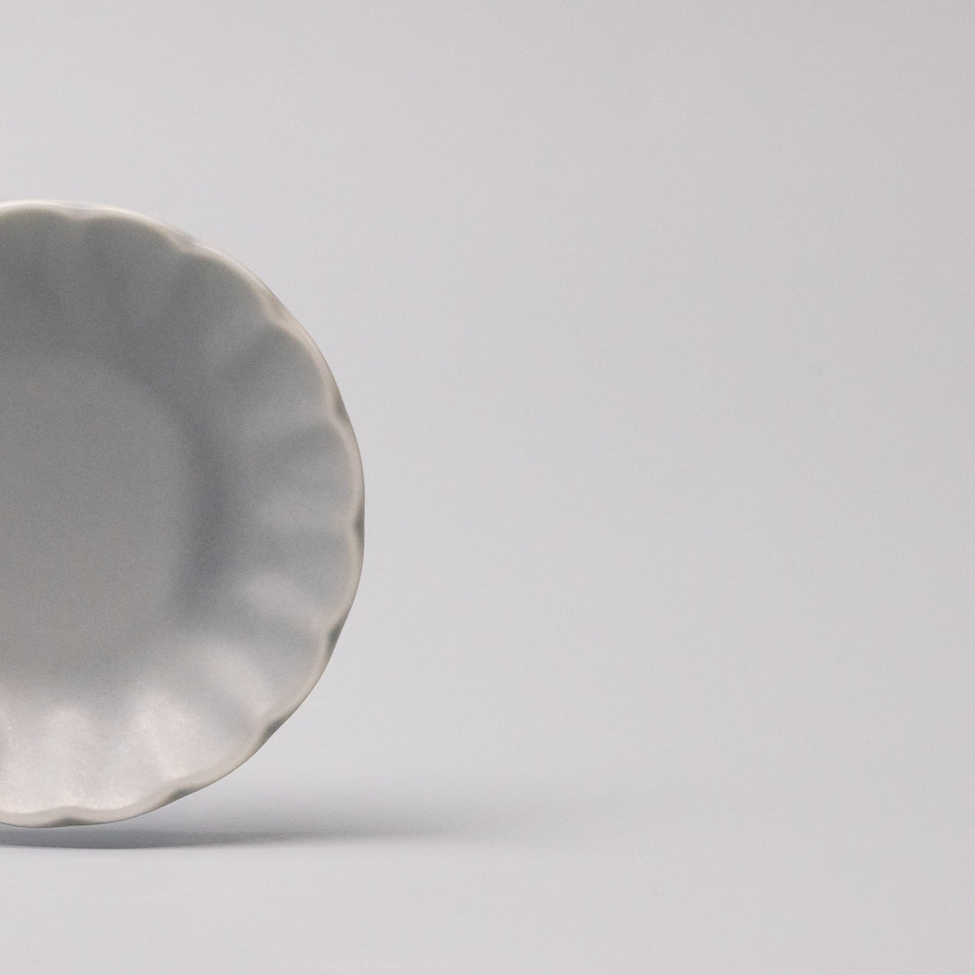 Sauce Dish 8cm Scallop Ice Blue Gloss Glaze - Image 2