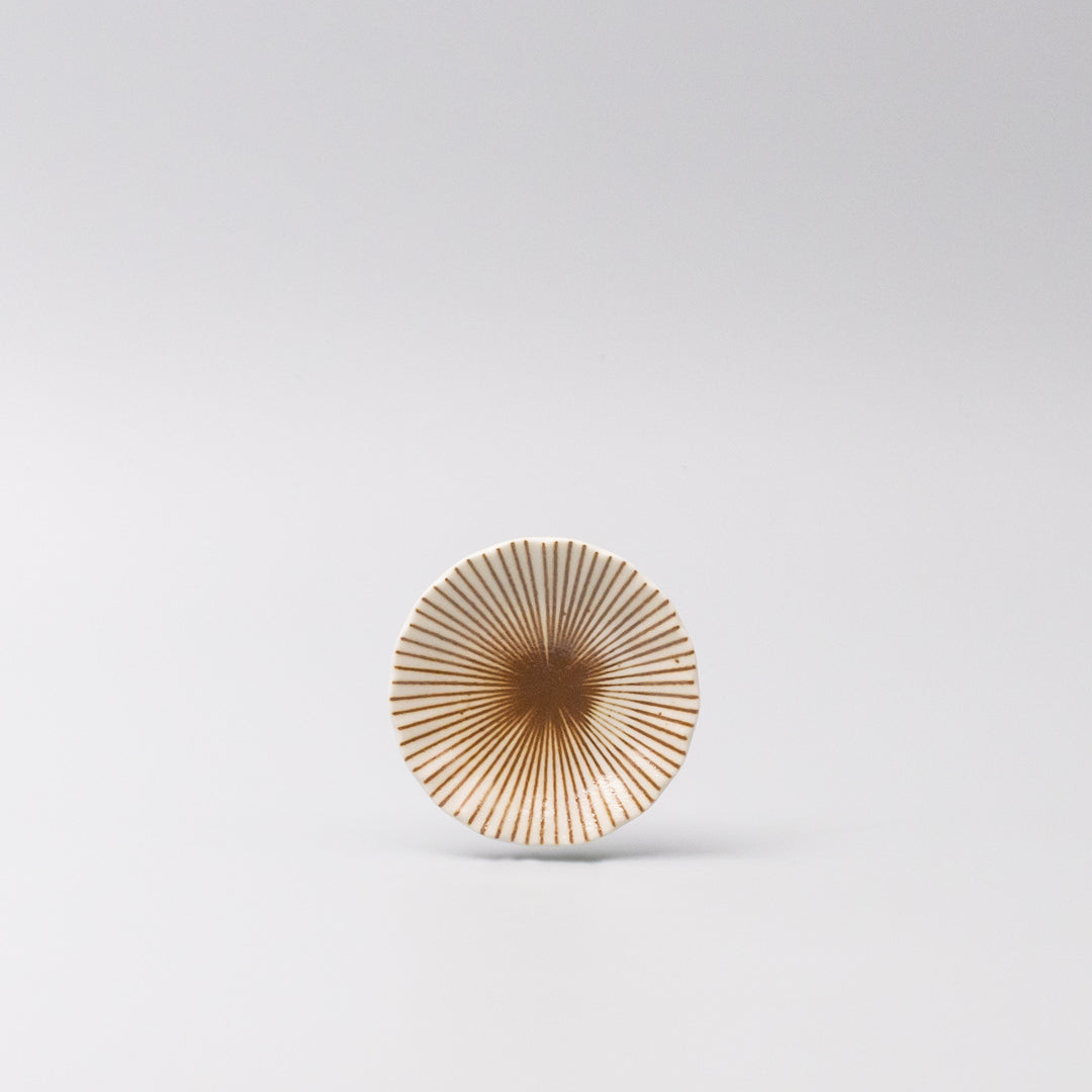 Sauce Dish 8cm Radiant Line Toffee Stripe Glaze - Image 4