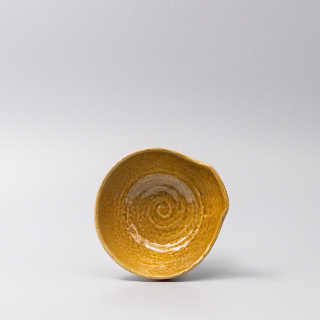 Bowl with Handle 13cm Saffron Gloss Glaze - Image 4