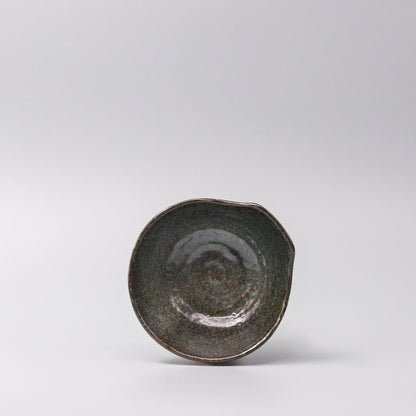 Bowl with Handle 13cm Navy Speckle Glaze - Image 3