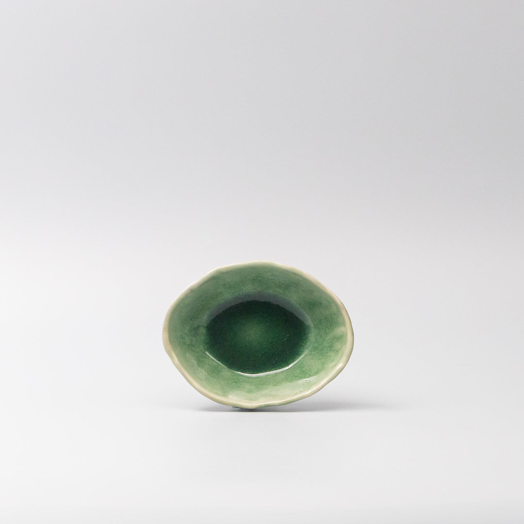 Bowl Oval 13.5cm Amane Emerald Glaze - Image 3