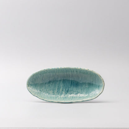 Sushi Plate 21cm Crackle Turquoise Glaze - Image 3