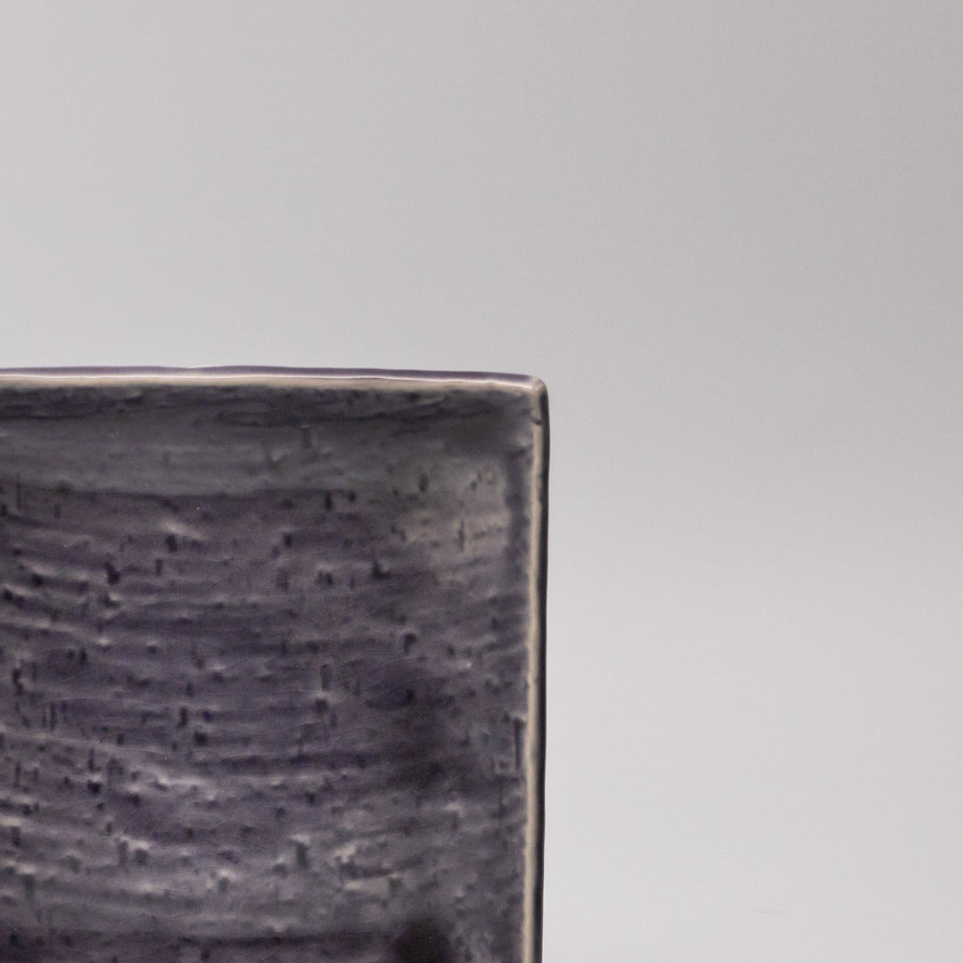 Plate Square 17cm Crackle Amethyst Glaze - Image 3