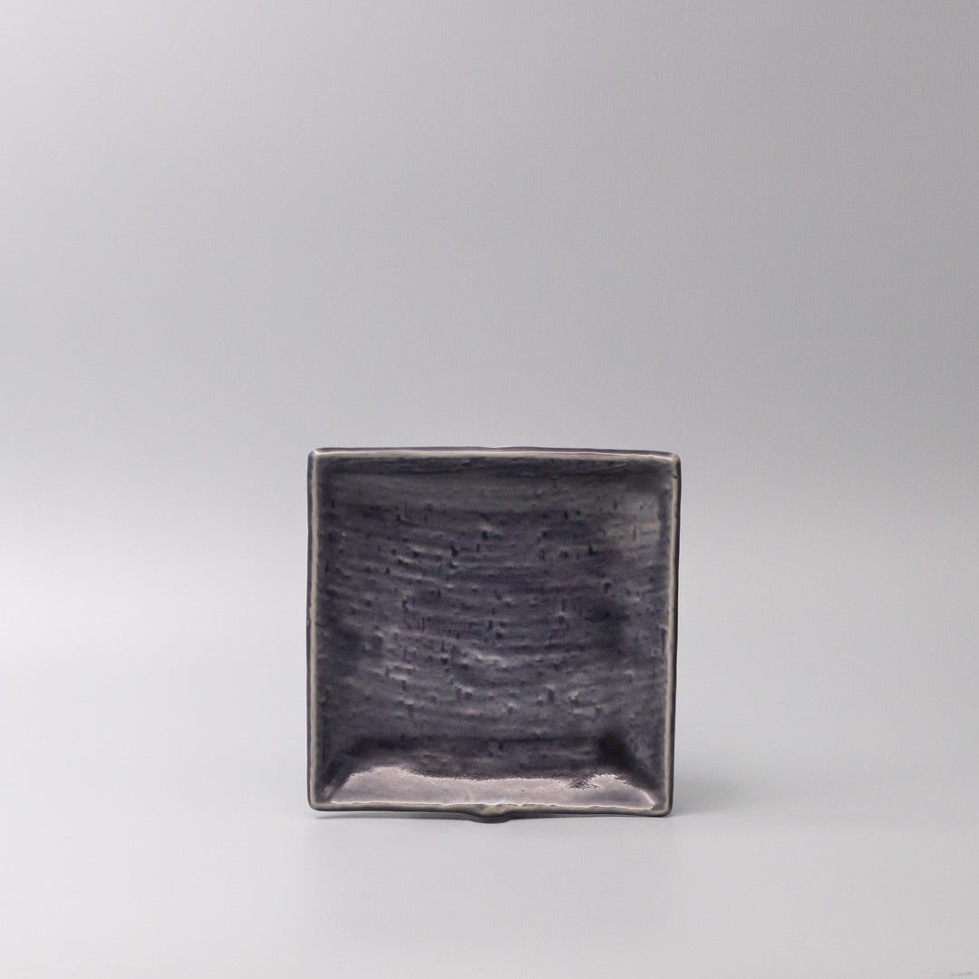 Plate Square 17cm Crackle Amethyst Glaze - Image 4