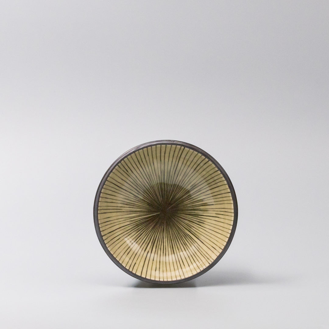 Bowl 13cm Green Converging Line Glaze - Image 2