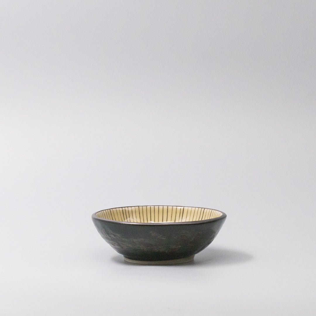 Bowl 13cm Green Converging Line Glaze - Image 5