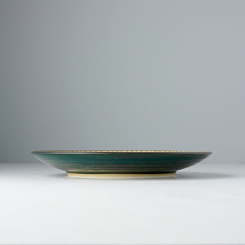 Dinner Plate 25cm Green Converging Line Glaze - Image 3