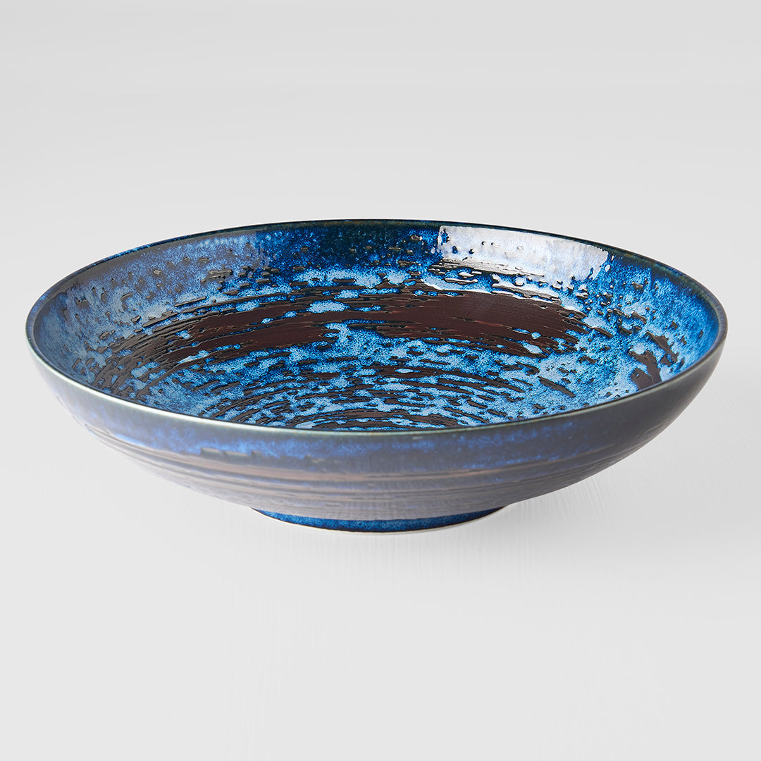 Serving Bowl 29cm Copper Swirl Glaze