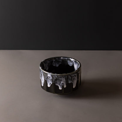 Matcha Tea Bowl 11cm Green with White drip - Image 3