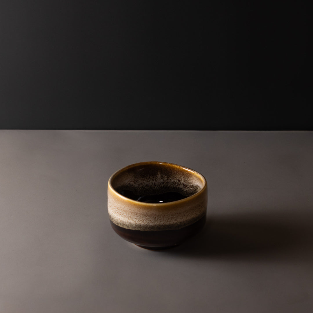 Matcha Tea Bowl 11cm Brown with Milky White - Image 3