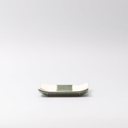 Saucer Reeded Oribe 12cm Checkerboard Glaze - Image 4