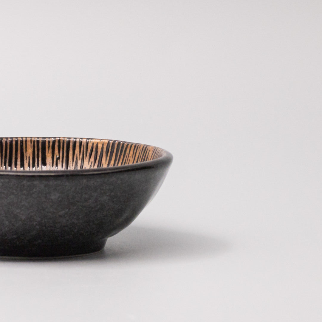 Tapas Bowl 13cm Bronze Converging Line Glaze - Image 2