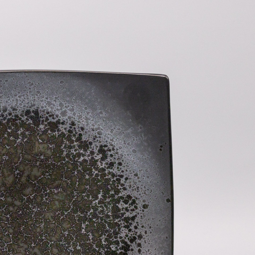 Plate Square 22cm Black Pearl Glaze - Image 2