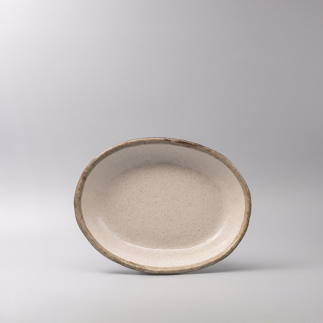 Serving Dish Oval 29cm Flax Glaze - Image 3
