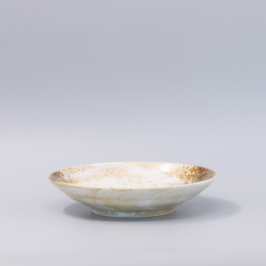 Pasta Bowl Flat Base 22.5cm Snow Bamboo Glaze - Image 4
