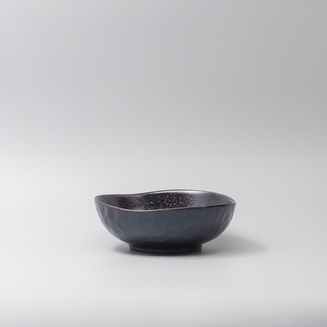 Bowl Organic Shape 17cm Kanso Matte Black Glaze - Image 2