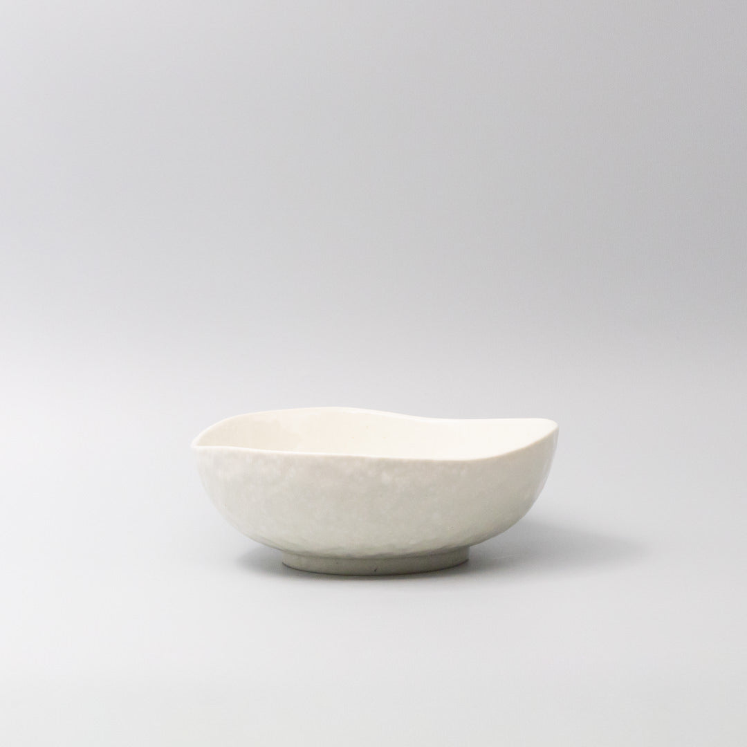 Bowl Organic Shape 20cm Kanso Soft White Glaze - Image 2