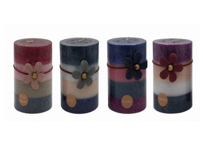 bulk 36 4 Tone Scented Pillar Candle 10cm - Image 3