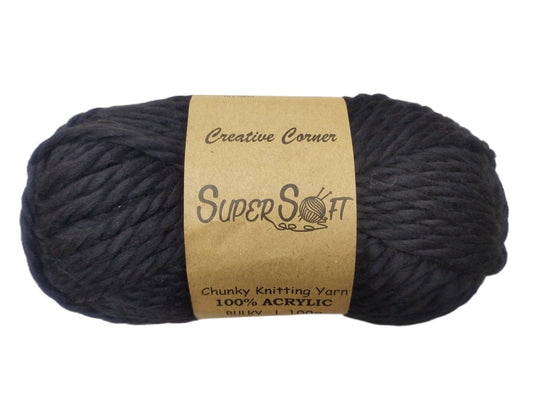 bulk 12 Black Chunky Yarn 100G