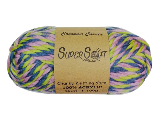 bulk 12 Mauve Mix Chunky Super Soft Knitting Yarn