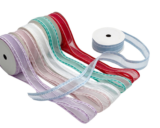 bulk 48 Organza Beaded Satin Edge Wrap 300cm
