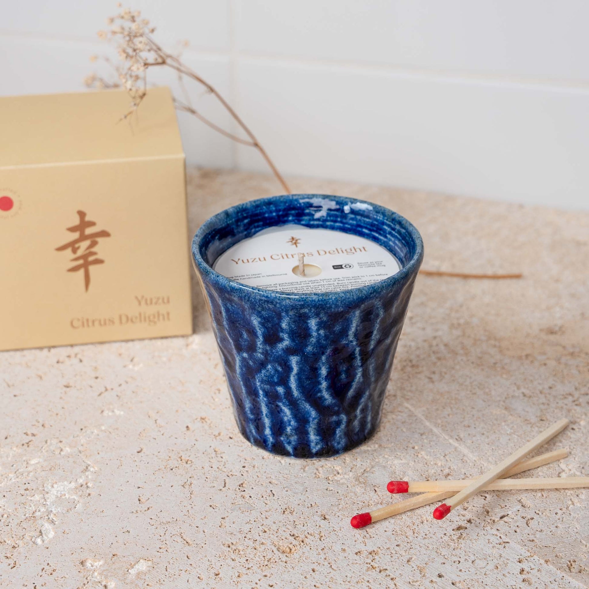 Candle Herbal Mint Blue Ceramic 180g - Image 2