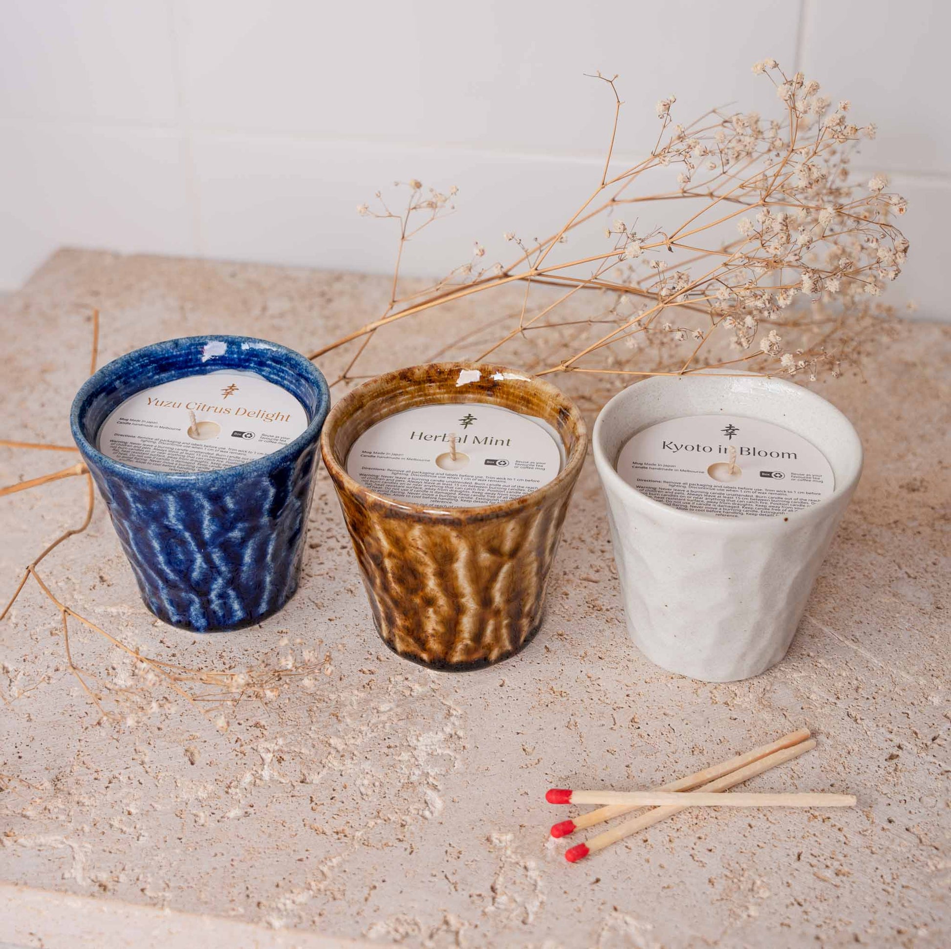 Candle Yuzu Citrus Blue Ceramic 180g - Image 3