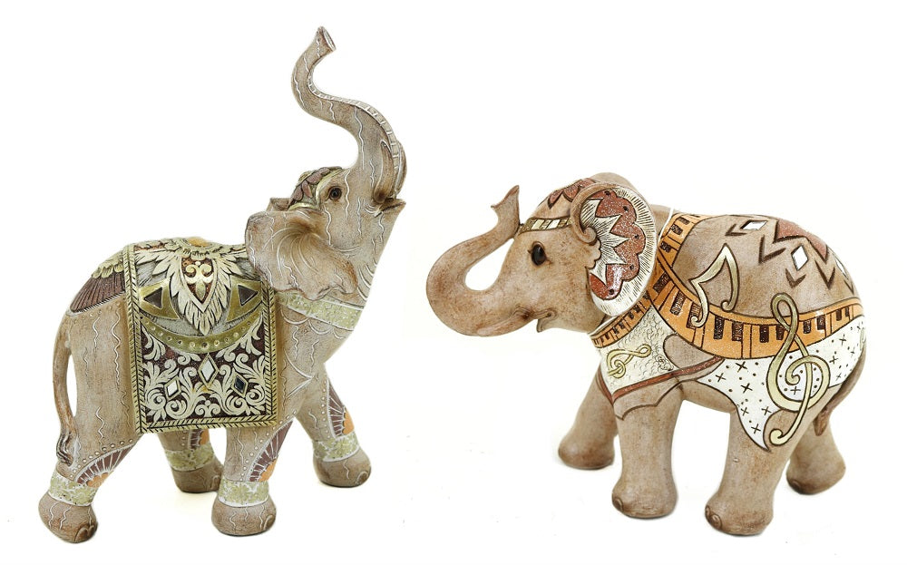 Set 2 Elephant Sculpture 28cm