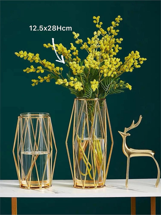 Gold Decorative Glass Vase 28cm