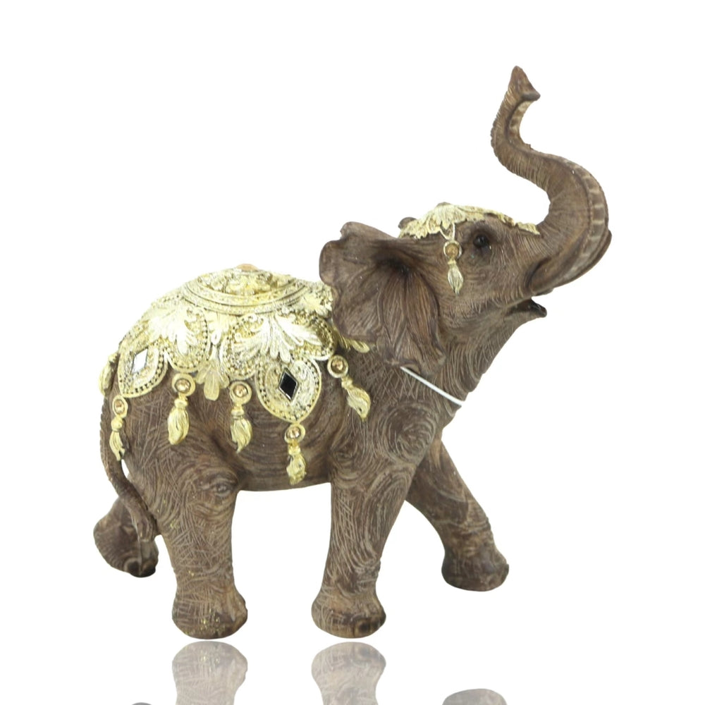 Elephant w/ Sculpted Ornament Statue 19cm
