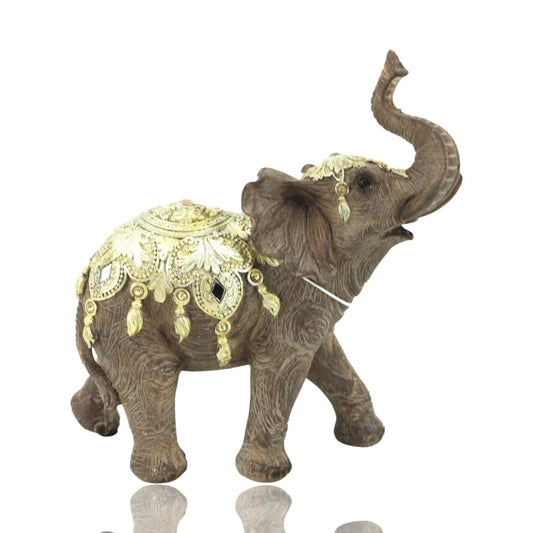 Elephant w/ Sculpted Ornament Statue 19cm